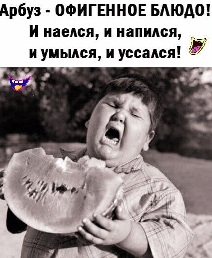 Арбуз ОФИГЕННОЕ БАЮАО И наелся и напился и умыдся и уссадся