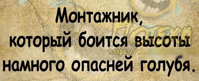 Монтажник который боится высоты намного опасней голубя