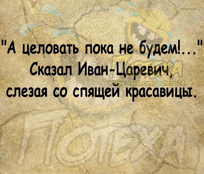 А целовать пока не будем Сказал Иван Царевич слезая со спящей красавицы