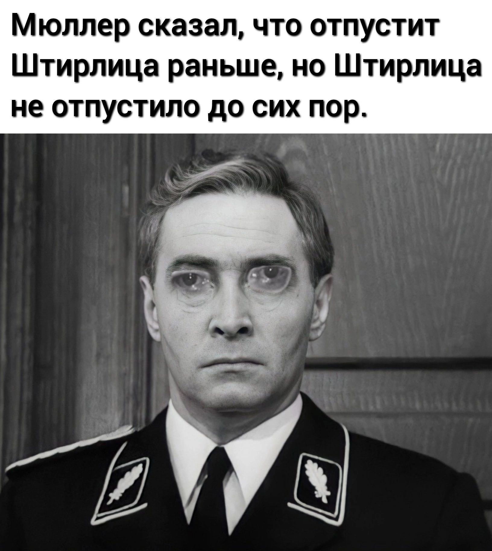 Мюллер сказал что отпустит Штирлица раньше но Штирлица не отпустила до сих пор
