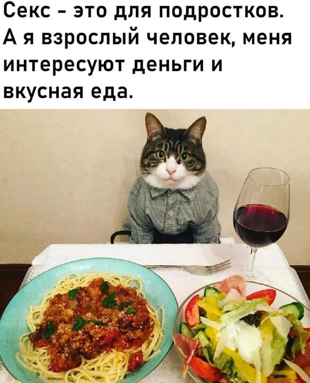 Секс это для подростков А я взрослый человек меня интересуют деньги и вкусная еда