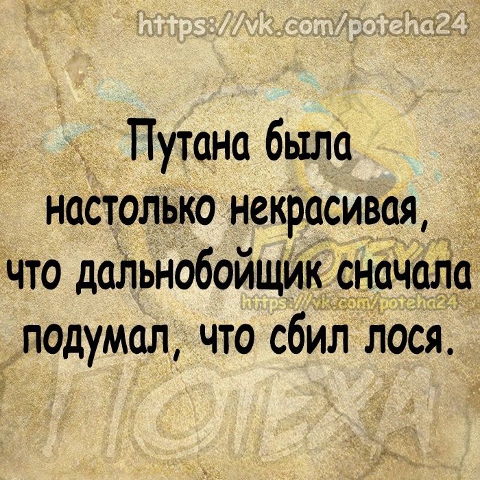 Путана была настольконекрасивая _ что даЛьнОбойщик сначала подумал что сбил Лося