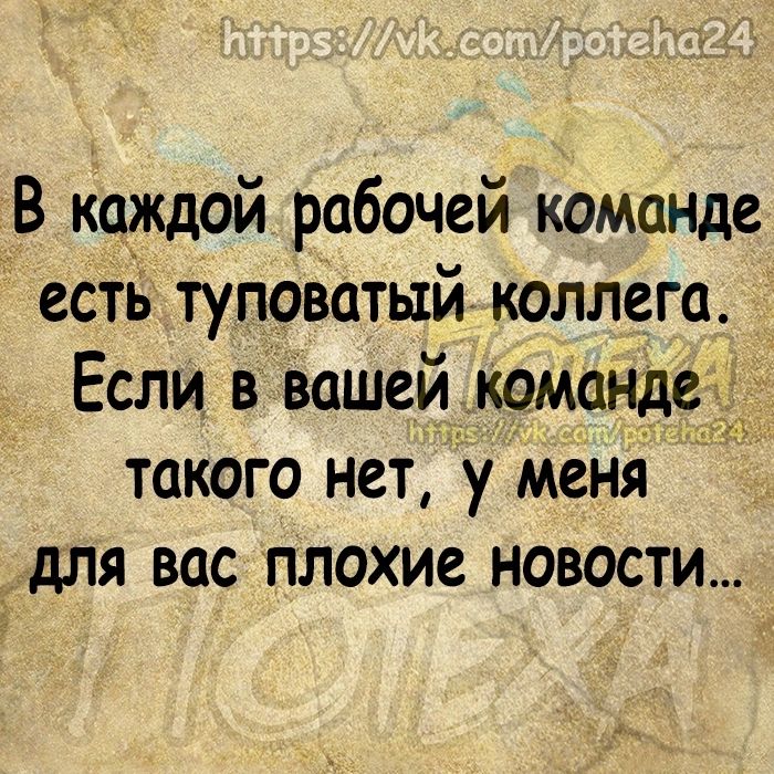 В каждой рабочей команде естіь туповатый коллега Если в вашей команде такого нет у меня для вас плохие новости