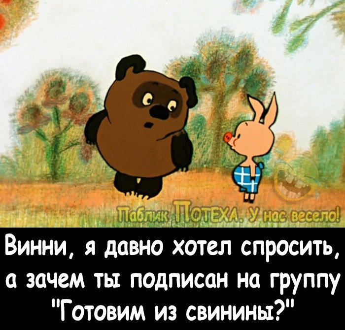 _1яд_ Винни Я давно хотел СПРОСИТЬ зачем ты подписан на группу Готовим из свинины