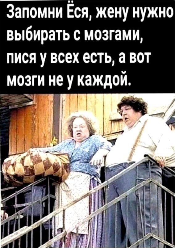 Запомни Ёся жену нужно выбирать с мозгами пися у всех есть а вот мозги неу каждой