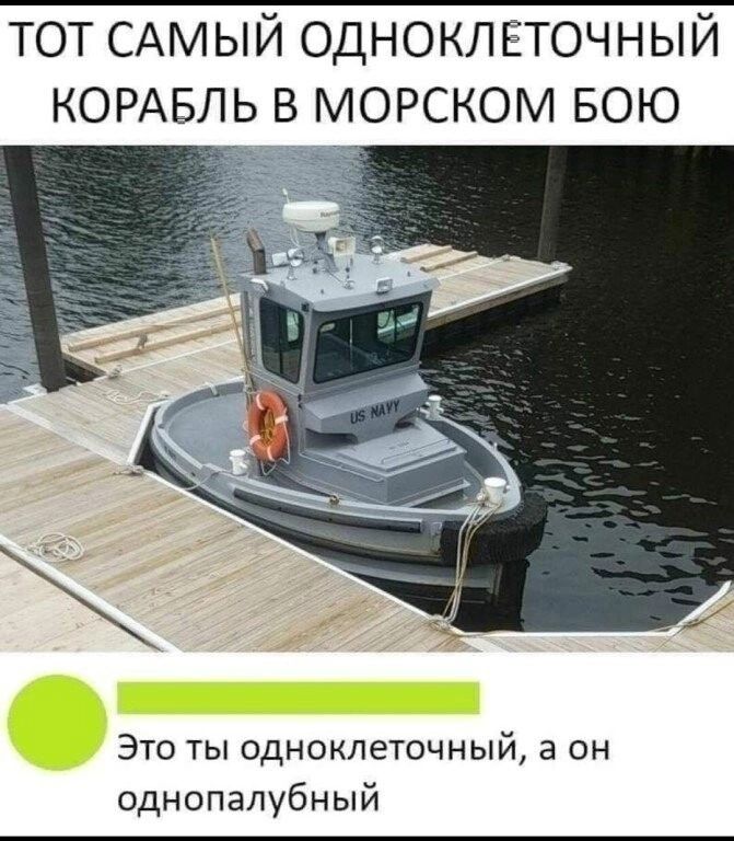 тот САМЫЙ одноклгэточный КОРАБЛЬ в морском БОЮ Это ты одноклеточный а он однопалубный