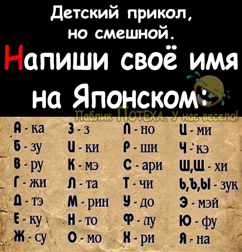 Детский прикол но смешной опиши своё _имя _д ка 3 3 П но Ц ми Б зу Ц ки Р ши Ч кэ В ру Н мэ С ари ШШ хи _ Гжи Л та Т чи ъЪЫ зук Ц тэ М рин ч до 3 мэй _ Н то Р пу Ю фу О мо Нри ягна