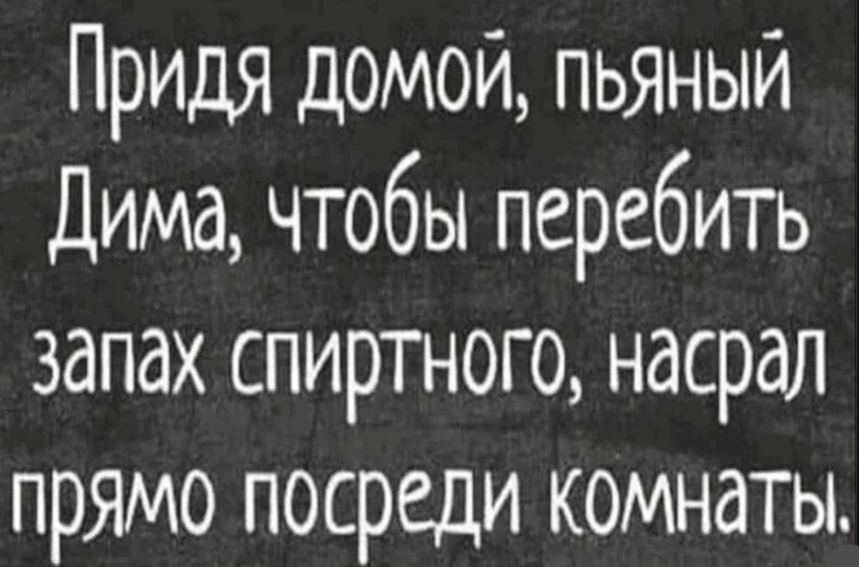 Придя домой пьяный Дима чтобы перебить запах спиртного насрал прямо посреди комнаты