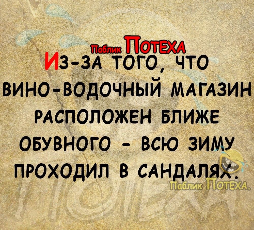 иПат Из ЗА того что вино евбдочный МАГАЗИН неположен БЛИЖЕ овувного всю ЗИМУ проходил в сАндА злы