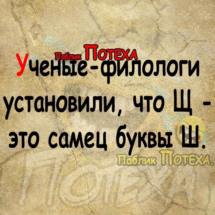 УчедЫеЧ ологи установили что Щ это самец буквы Ш тЪ