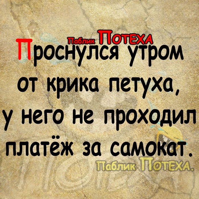 Просйдтом от крика петуха у него не проходил платёж за самоЁат жд