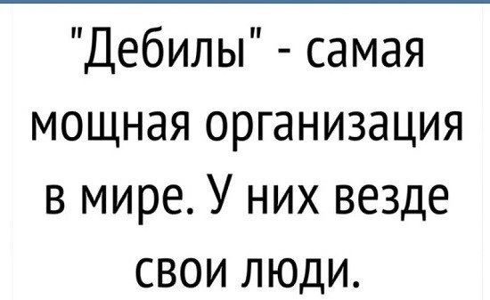 Дебилы самая мощная организация в мире У них везде свои люди