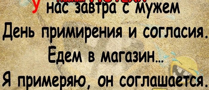 У нцужем День примирения и согласия Едем в магазин Я примеряю он соглашайся да ч