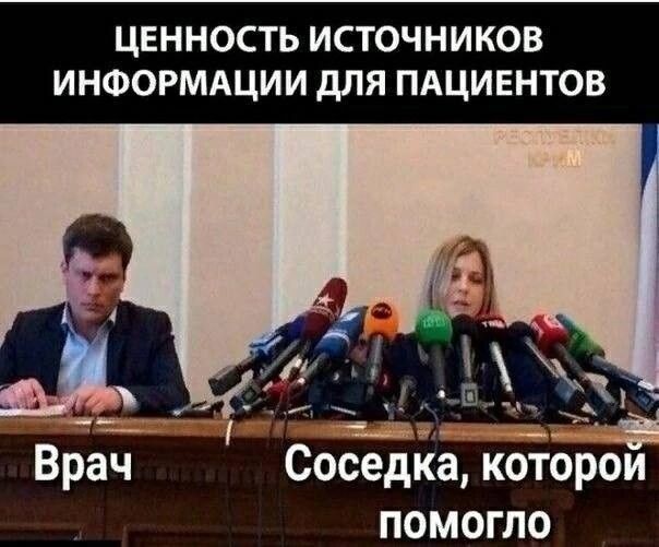 ЦЕННОСТЬ ИСТОЧНИКОВ ИНФОРМАЦИИ ДЛЯ ПАЦИЕНТОВ Соседка которой помогло Врач
