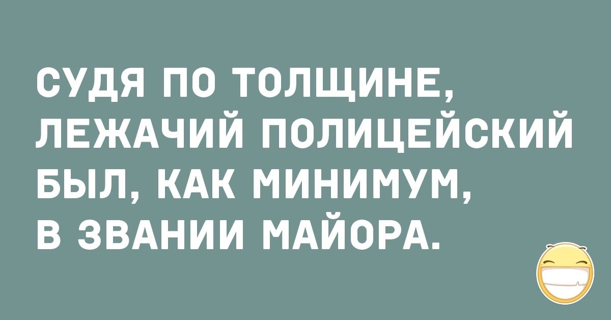 СУДЯ ПО ТОЛЩИНЕ ЛЕЖАЧИЙ ПОЛИЦЕЙСКИЙ БЫЛ КАК МИНИМУМ В ЗВАНИИ МАЙОРА с