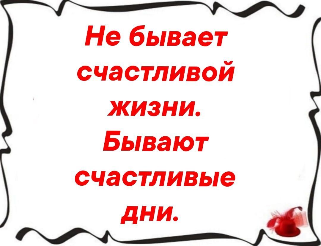 Не бывает счастливой жизни Бывают счастливые дни