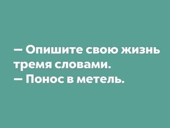 Опишите свою жизнь тремя словами Понос в метель