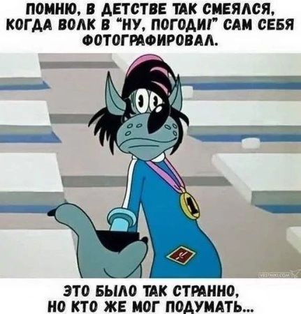 ПОМНЮ В ДЕТСТВЕ ТАК СМЕЯЛСЯ КОГДА ВОЛК В НУ ПОГОДИ САМ СЕБЯ ФОТОГРАФИРОВАЛ ЗЕНЕ с ЭТО БЫЛО ТАК СТРАННО НО КТО ЖЕ МОГ ПОДУМАТЬ