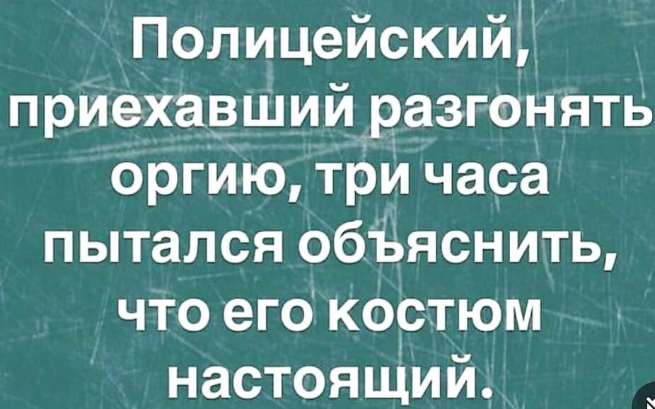 Полицейский1 приехавший разгонять оргию три часа пытался объяснить что его костюм настоящий