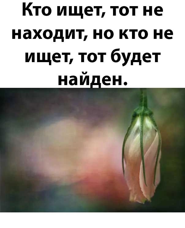 Кто ищет тот не находит но кто не ищет тот будет