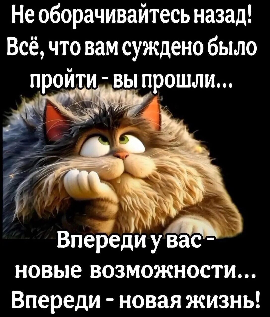 Необорачивайтесь назад Всё что вам суждено было пройти вы прошли _ д А Впереди у вас новые возможности Впереди новая жизнь