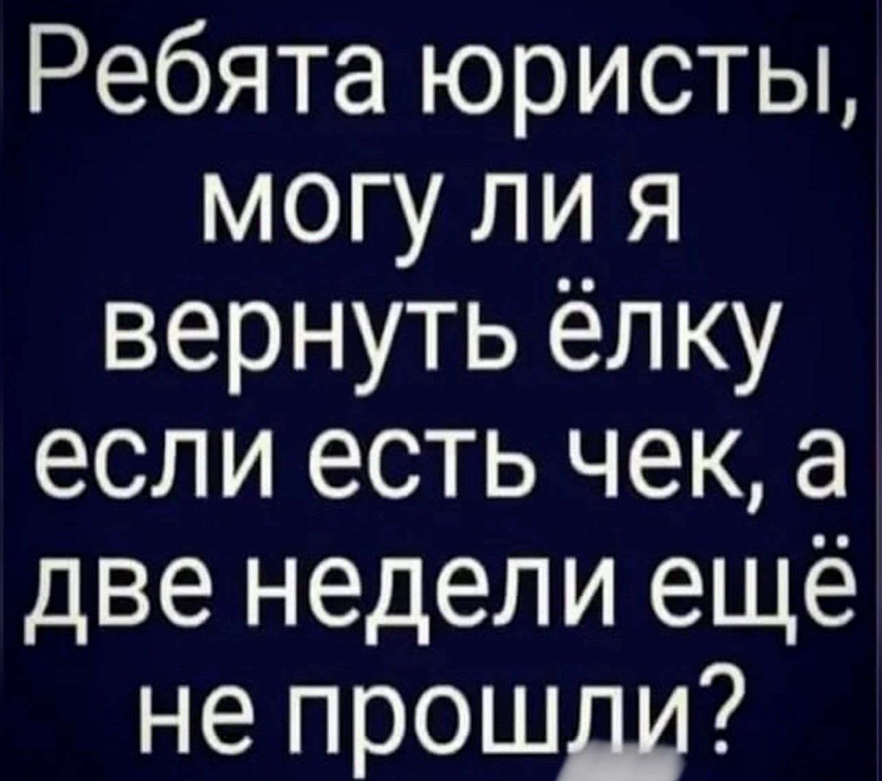 Ребята юристы могу ли я вернуть ёлку если есть чек а две недели ещё не прошди