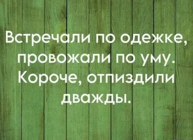 Встречали по одежке провожали по уму Короче отпиздили дважды