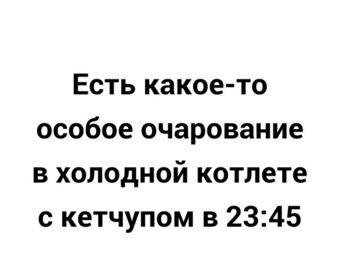 Есть какое то особое очарование в холодной котлете с кетчупом в 2345