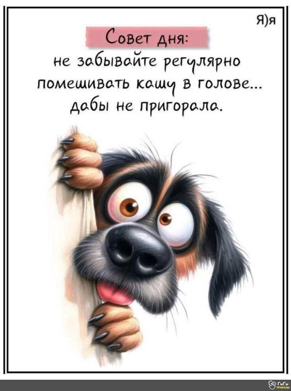 Совет дня: не зобывойте регцлярно помещивсть каш? В голове... Добы не пригорс.ло. Яя