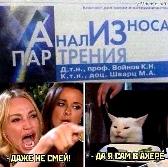 АнАлиЗ носА, парТренИя. Д.т.н., проф. Войнов К.Н. К.т.н., доц. Шварц М.А.
- Даже не смей!
- Да я сам в ахере