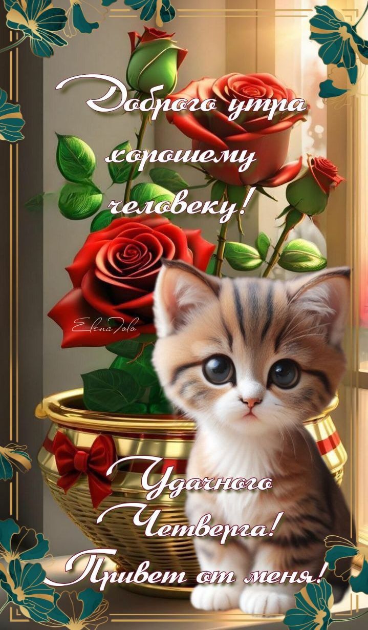 Доброе утро хорошему человеку! Удачного Четверга! Привет от меня!