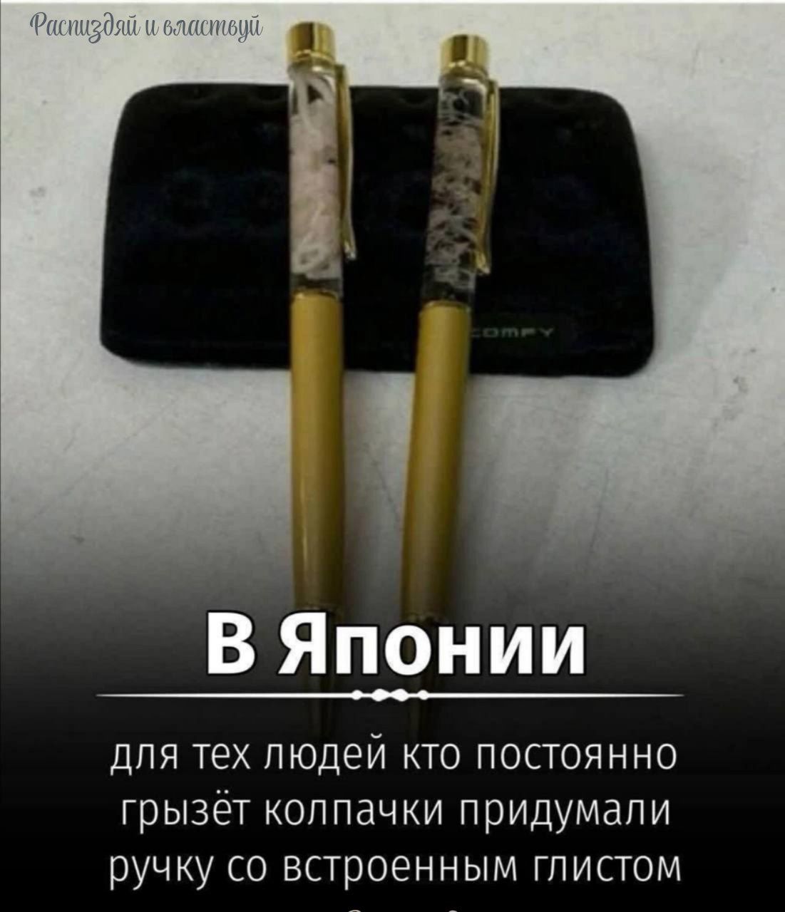 В Японии для тех людей кто постоянно грызёт колпачки придумали ручку со встроенным глистом