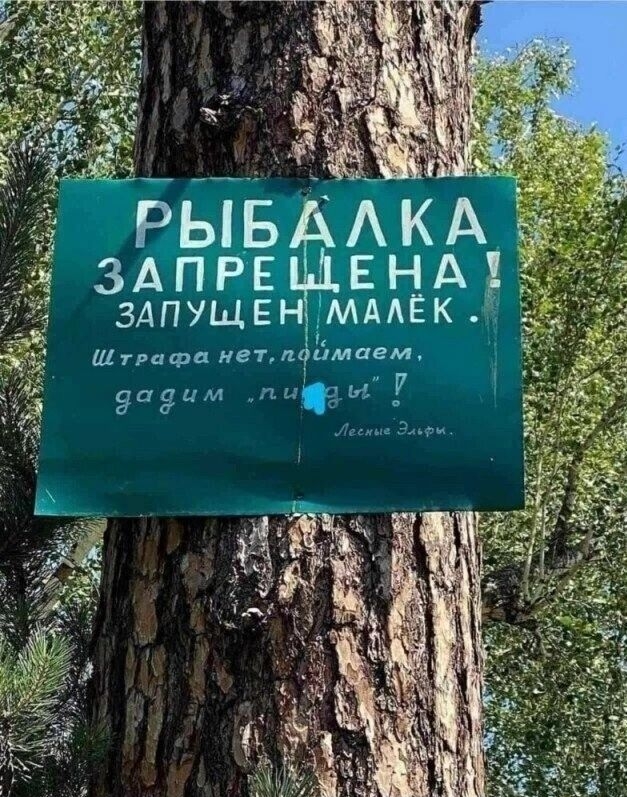 РЫБАЛКА ЗАПРЕЩЕНА! ЗАПУЩЕН МАЛЁК. Штрафа нет, поймаем. gadim пид@! Лесный Эльф.