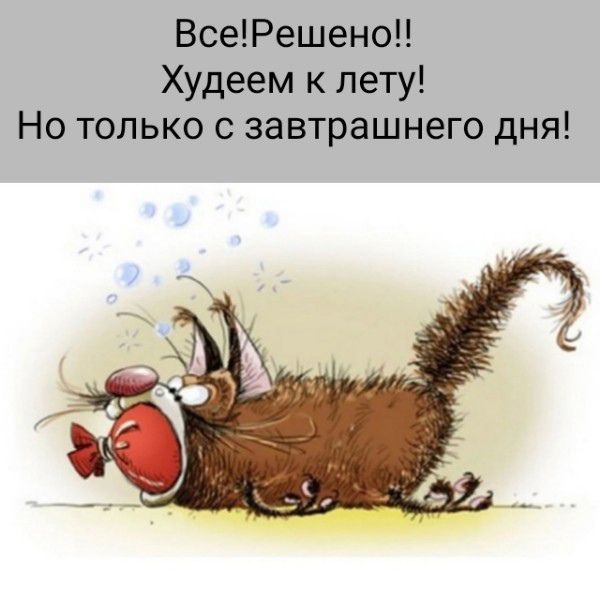 Все! Решено!! Худеем к лету! Но только с завтрашнего дня!