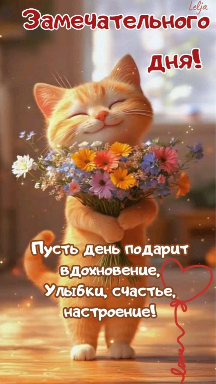 Замечательного дня!
Пусть день подарит вдохновение, Улыбки, счастье, настроение!
