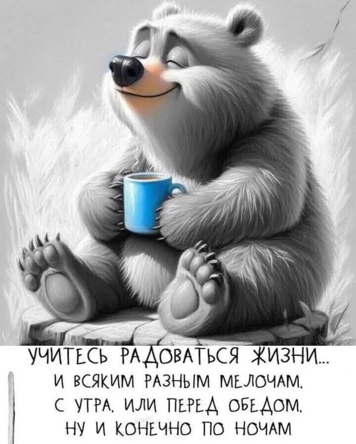 УЧИТЕСЬ РАДОВАТЬСЯ ЖИЗНИ... И ВСЯКИМ РАЗНЫМ МЕЛОЧАМ. С УТРА, ИЛИ ПЕРЕД ОБЕДОМ. НУ И КОНЕЧНО ПО НОЧАМ.