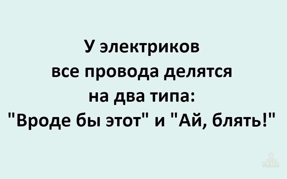 У электриков все провода делятся на два типа: 