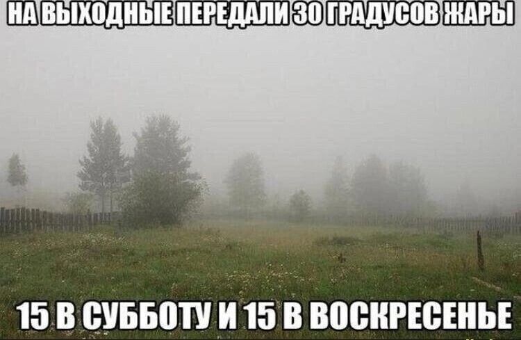 НА ВЫХОДНЫЕ ПЕРЕДАЛИ 30 ГРАДУСОВ ЖАРЫ 15 В СУББОТУ И 15 В ВОСКРЕСЕНЬЕ