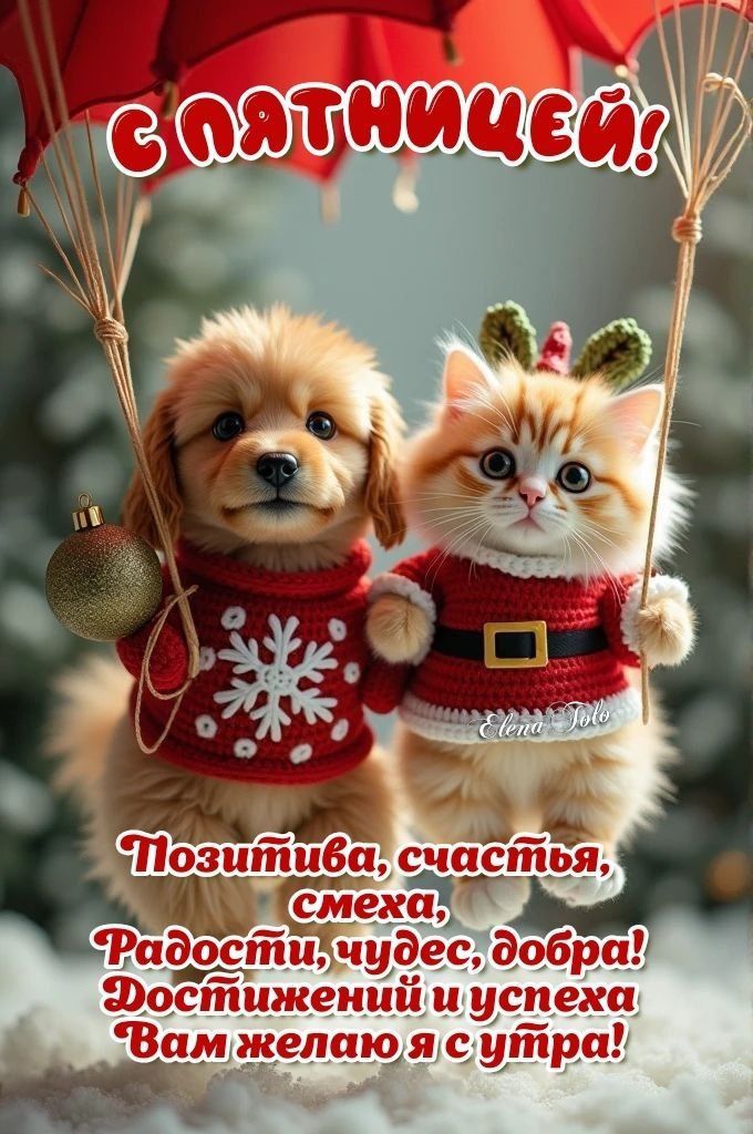 С пятницей! Позитива, счастья, смеха, Радости, чудес, добра! Достижений и успеха Вам желаю я с утра!