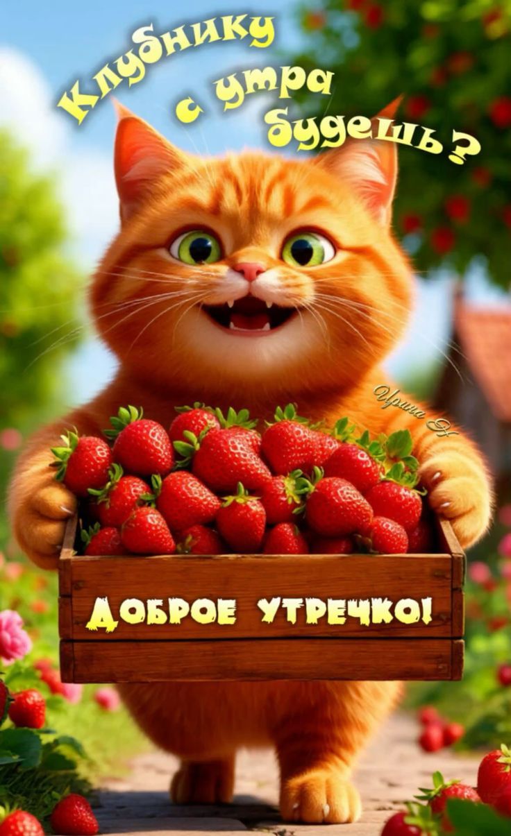 Клубнику с утра будешь? Доброе утречко!