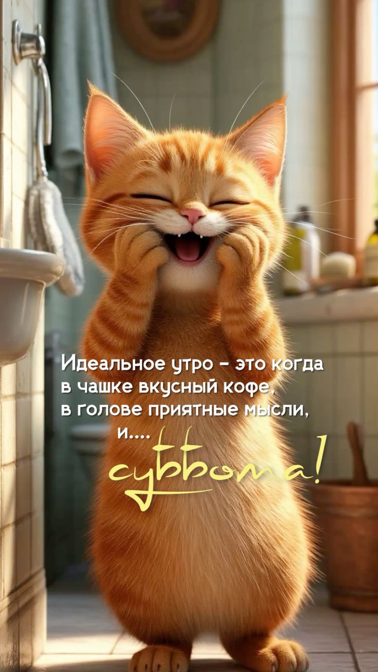 Идеальное утро – это когда в чашке вкусный кофе в голове приятные мысли, и.... суббота!