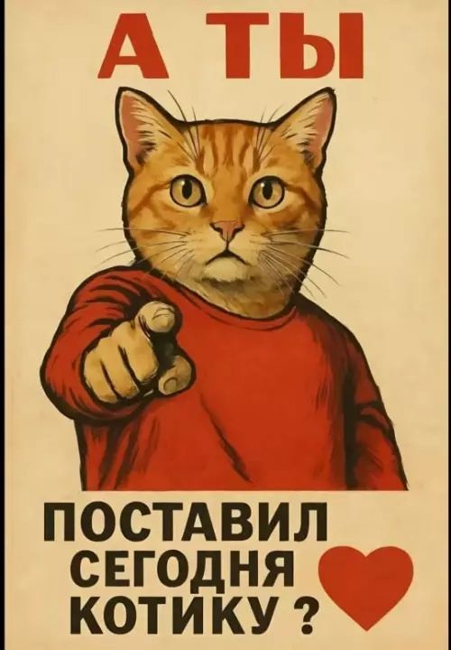 А ТЫ ПОСТАВИЛ СЕГОДНЯ КОТИКУ ?