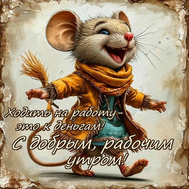 Ходить на работу – это к деньгам! С добрым, рабочим утром!