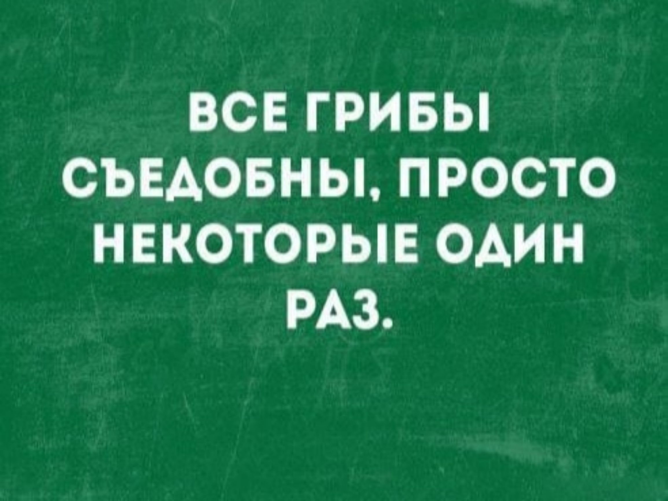 ВСЕ ГРИБЫ СЪЕДОБНЫ, ПРОСТО НЕКОТОРЫЕ ОДИН РАЗ.