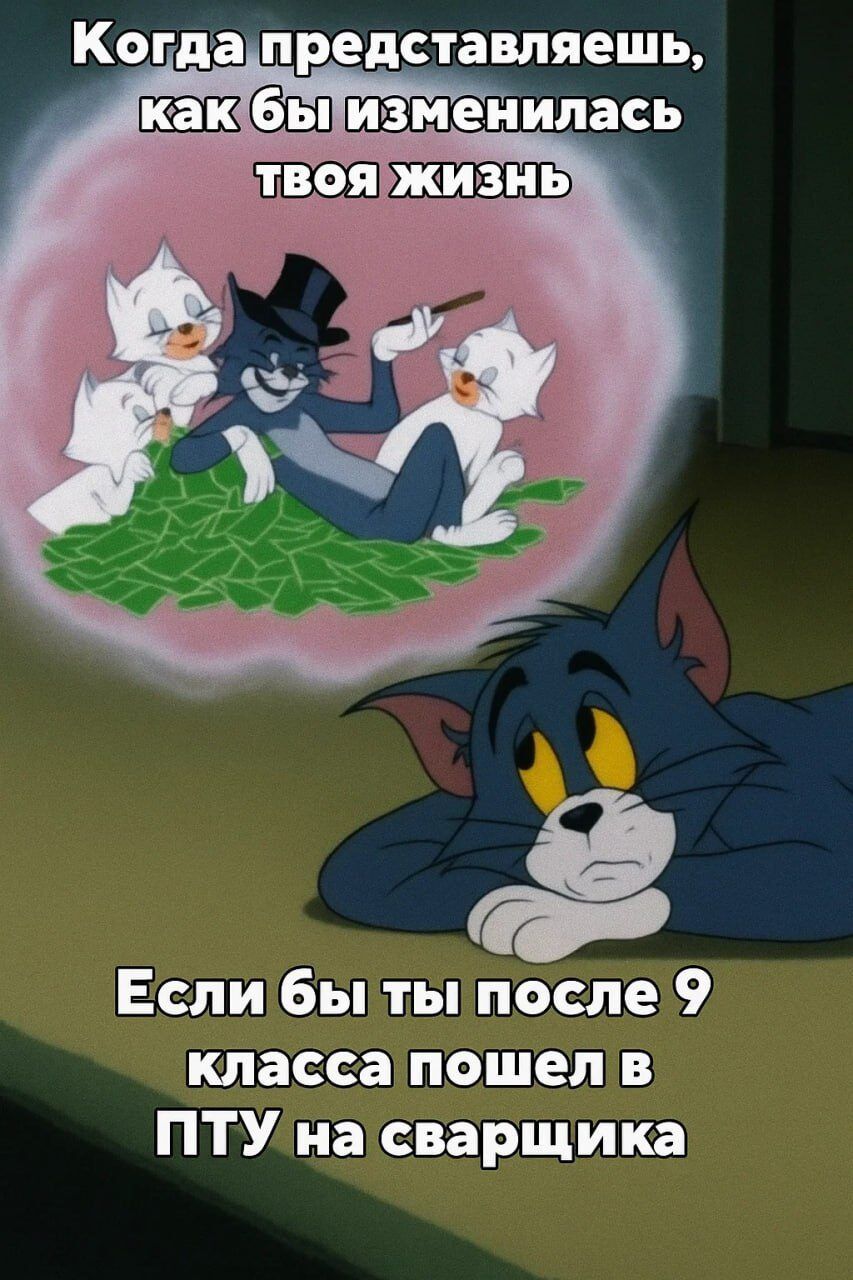 Когда представляешь, как бы изменилась твоя жизнь
Если бы ты после 9 класса пошел в ПТУ на сварщика