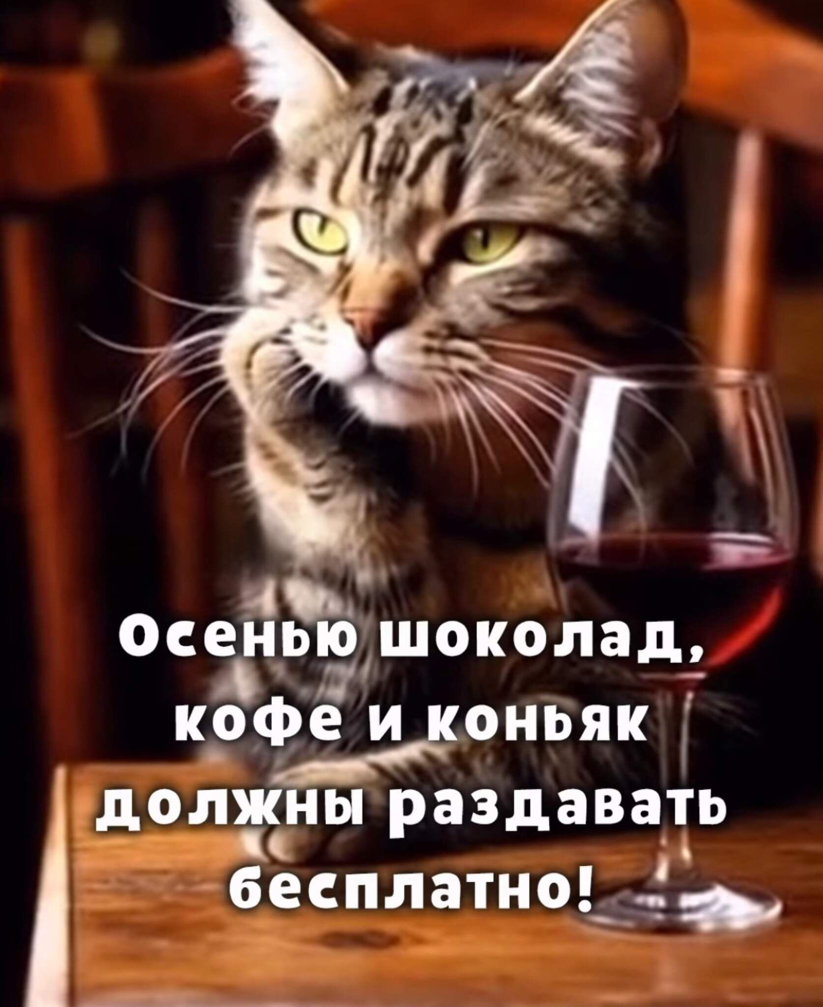 Осенью шоколад, кофе и коньяк должны раздаваться бесплатно!