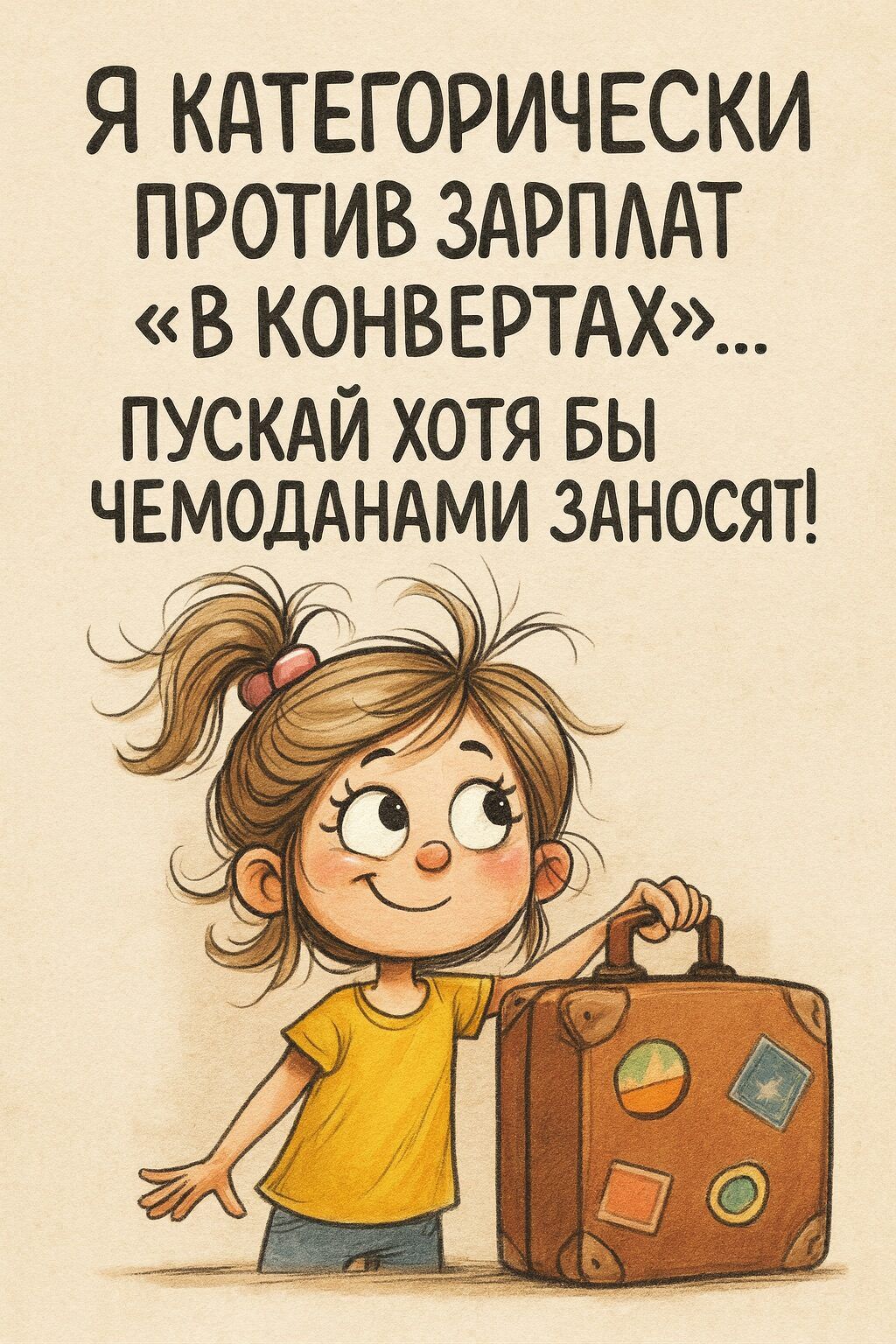 Я КАТЕГОРИЧЕСКИ ПРОТИВ ЗАРПЛАТ «В КОНВЕРТАХ»... ПУСКАЙ ХОТЯ БЫ ЧЕМОДАНАМИ ЗАНОСЯТ!