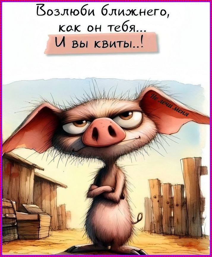Возлюби ближнего, как он тебя... И вы квиты..!