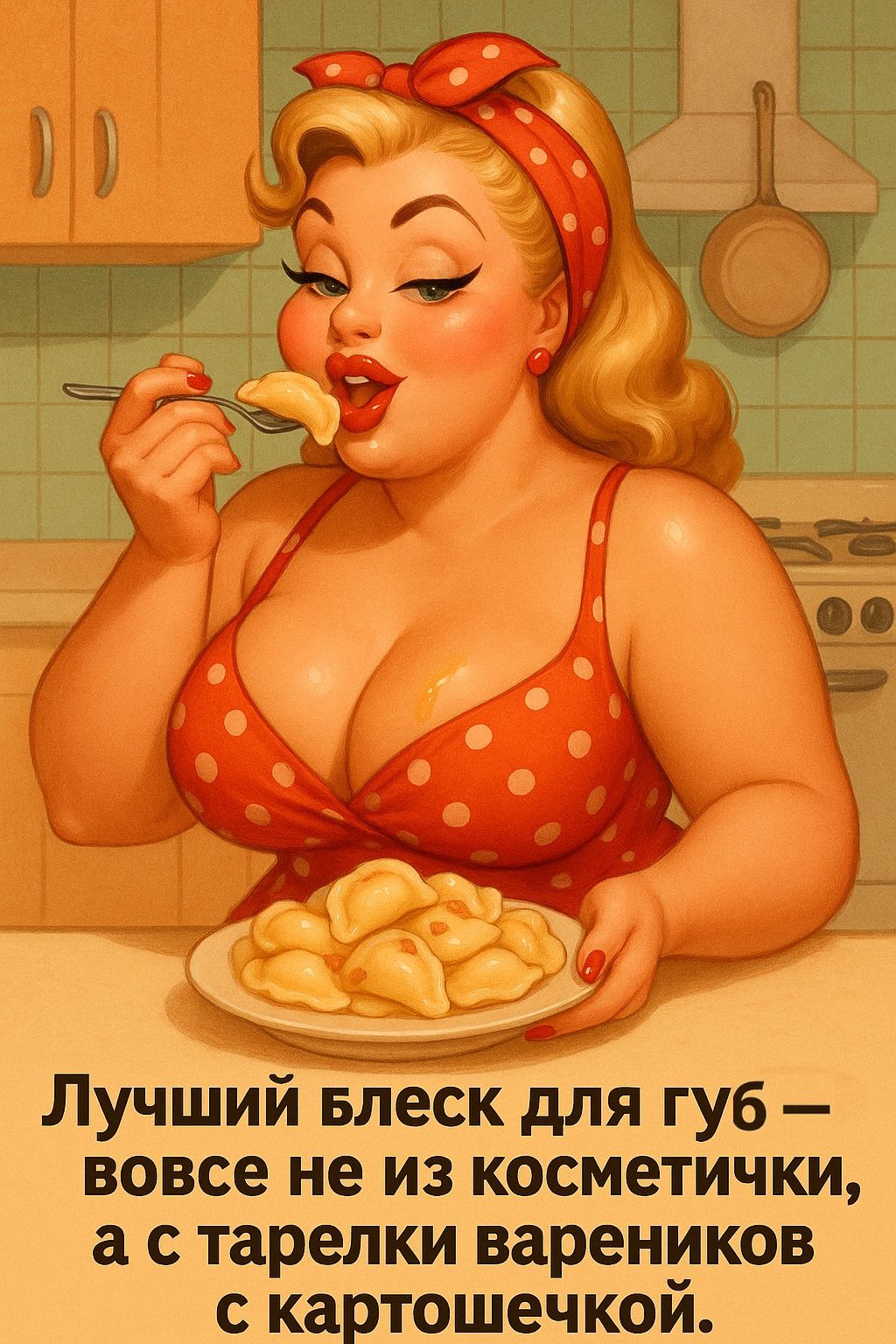 Лучший блеск для губ — вовсе не из косметички, а с тарелки вареников с картошечкой.