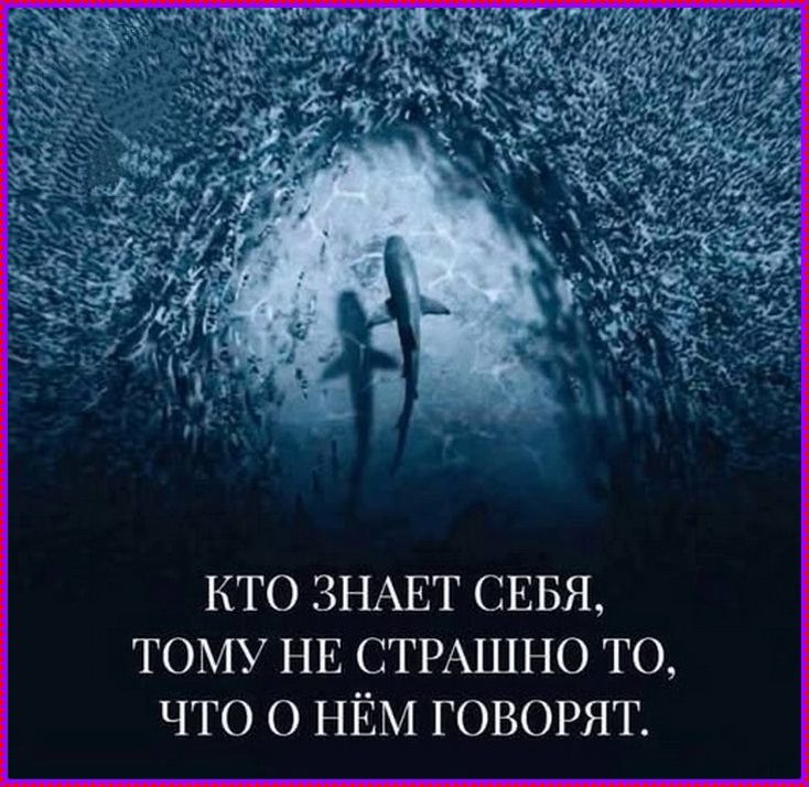 КТО ЗНАЕТ СЕБЯ, ТОМУ НЕ СТРАШНО ТО, ЧТО О НЁМ ГОВОРЯТ.